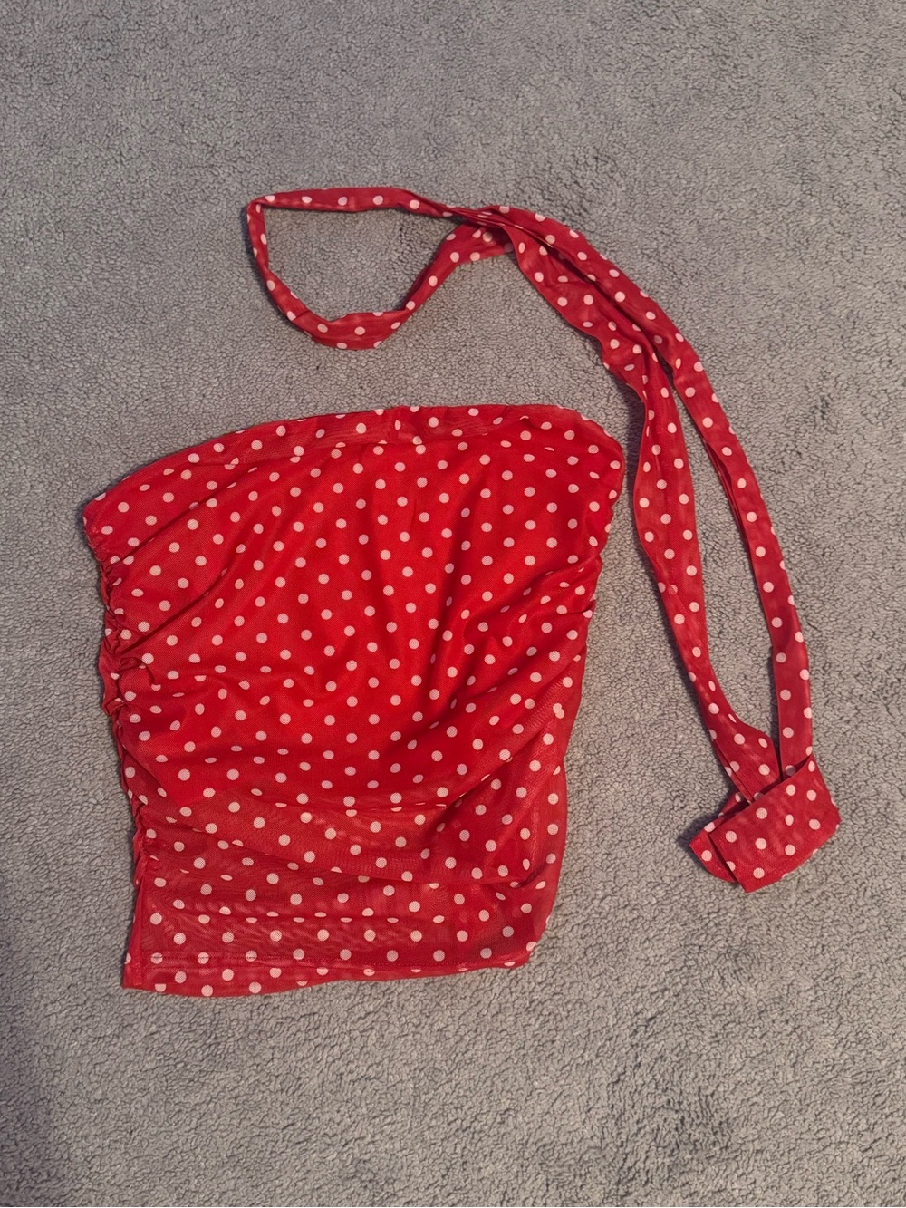 Red Polka Dot Scarf Top